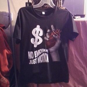 Black Graphic Tee - No Emotion Just Motion